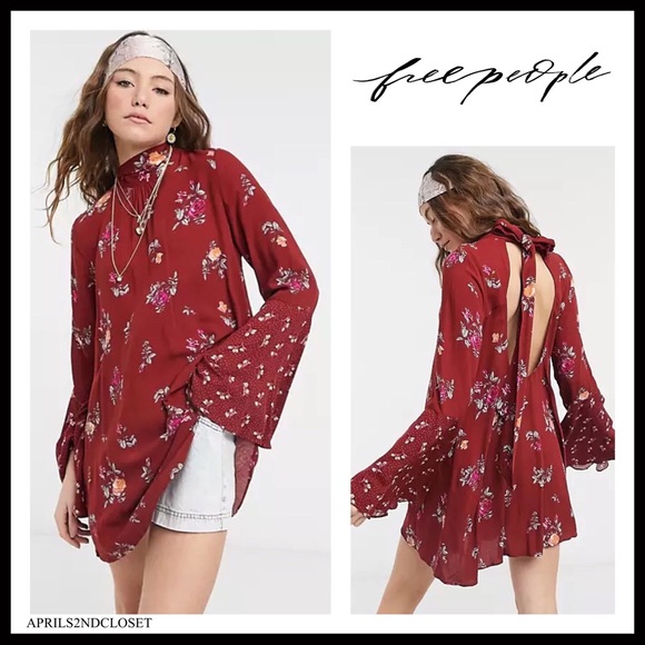 Free People Dresses & Skirts - FREE PEOPLE BOHO MINI DRESS BOHEMIAN FESTIVAL BABYDOLL TUNIC A2C